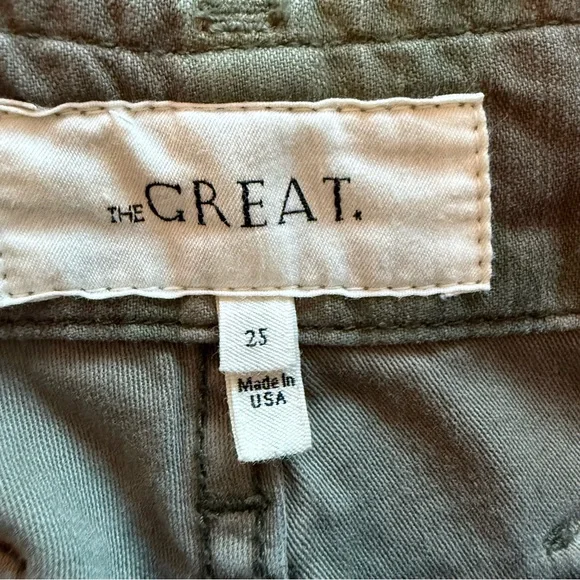 THE GREAT. The Admiral Twill Pants Desert Camo Boho Casual Women’s Size 25 - Picture 13 of 15